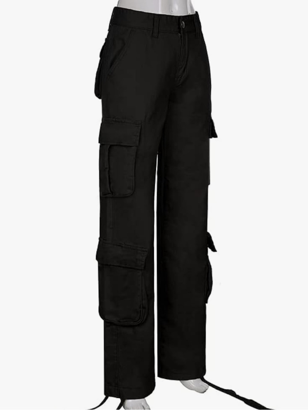 Black Cargo Drawstring Pants